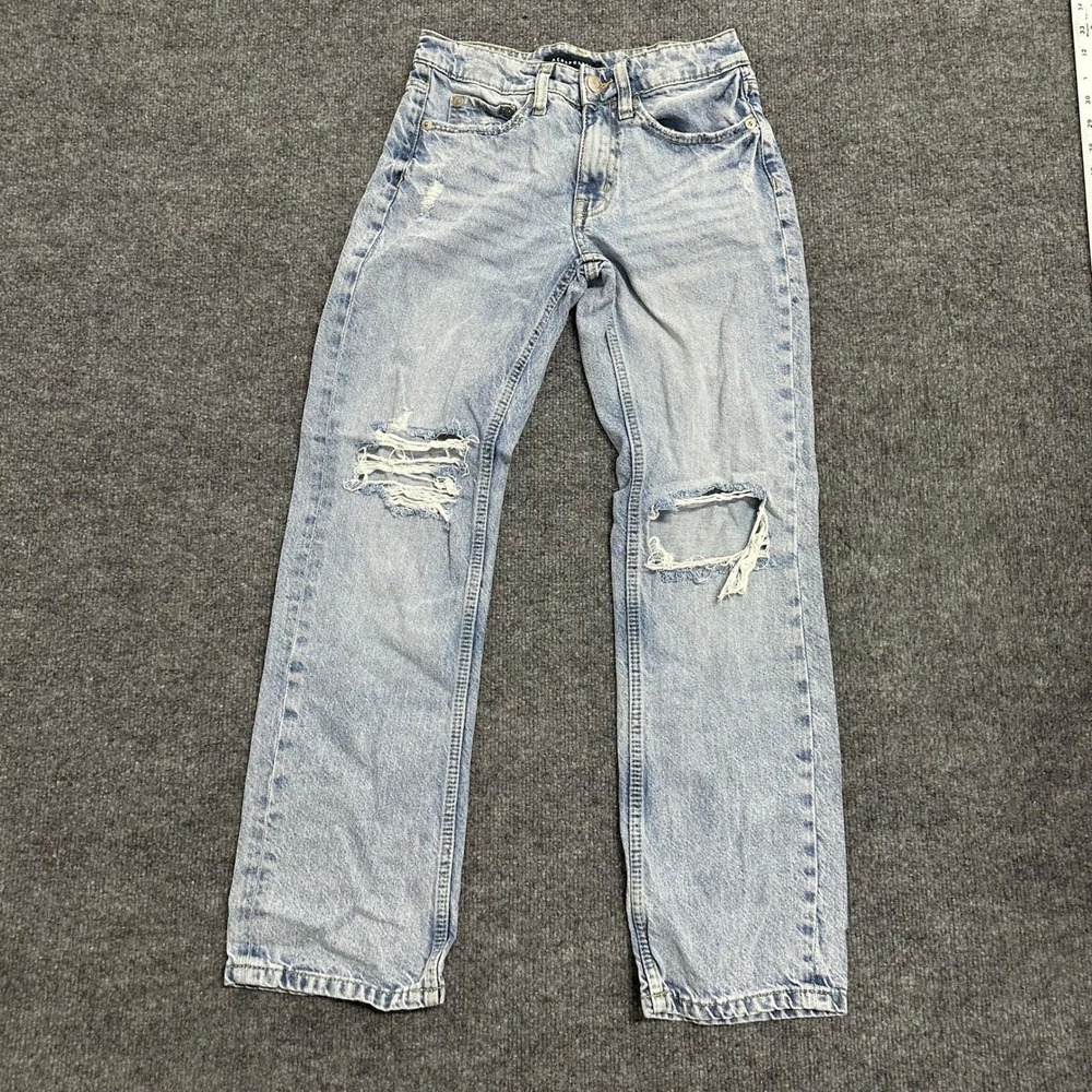 Aeropostale Jeans Womens Size 000 Light Wash Low Rise 90s Baggy Ripped